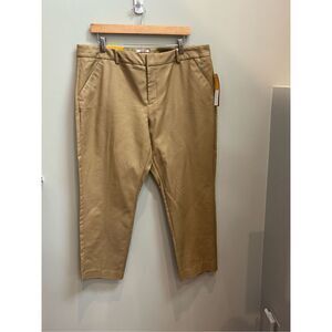 Merona NWT 18 classic ankle mid rise straight stretch tan dress pants